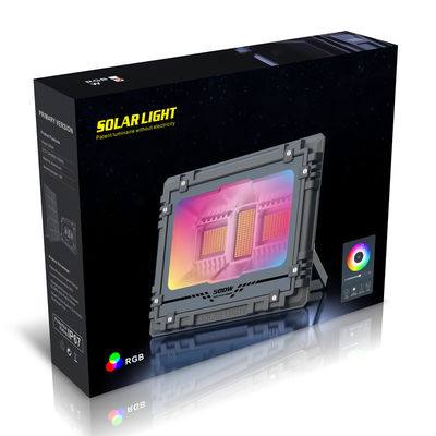 چراغ بلوتوث 60w خورشیدی Rgb سیل IP66 برای مهمانی خانوادگی باغ حیاط